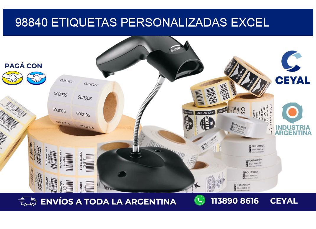 98840 ETIQUETAS PERSONALIZADAS EXCEL