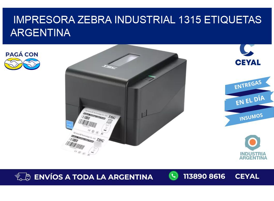 Impresora zebra industrial 1315 etiquetas argentina