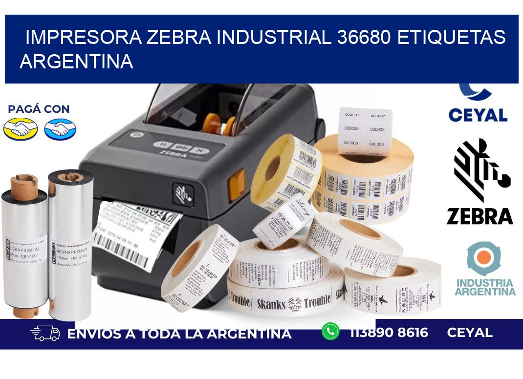 Impresora zebra industrial 36680 etiquetas argentina