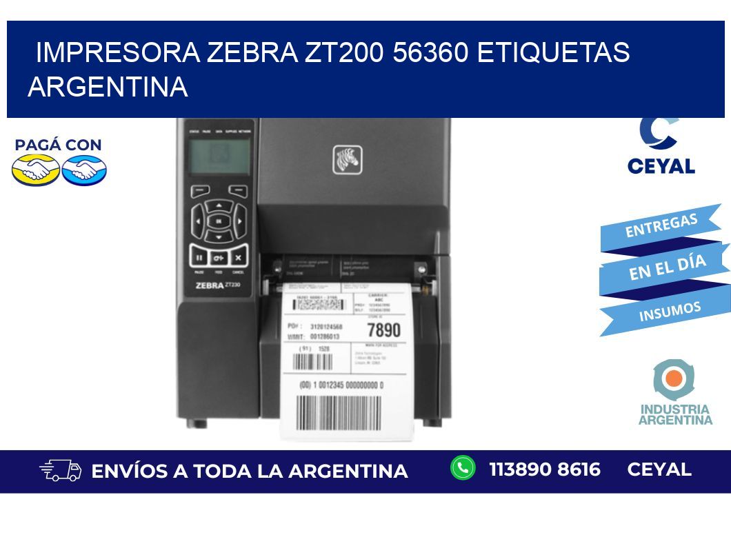 Impresora zebra zt200 56360 etiquetas argentina