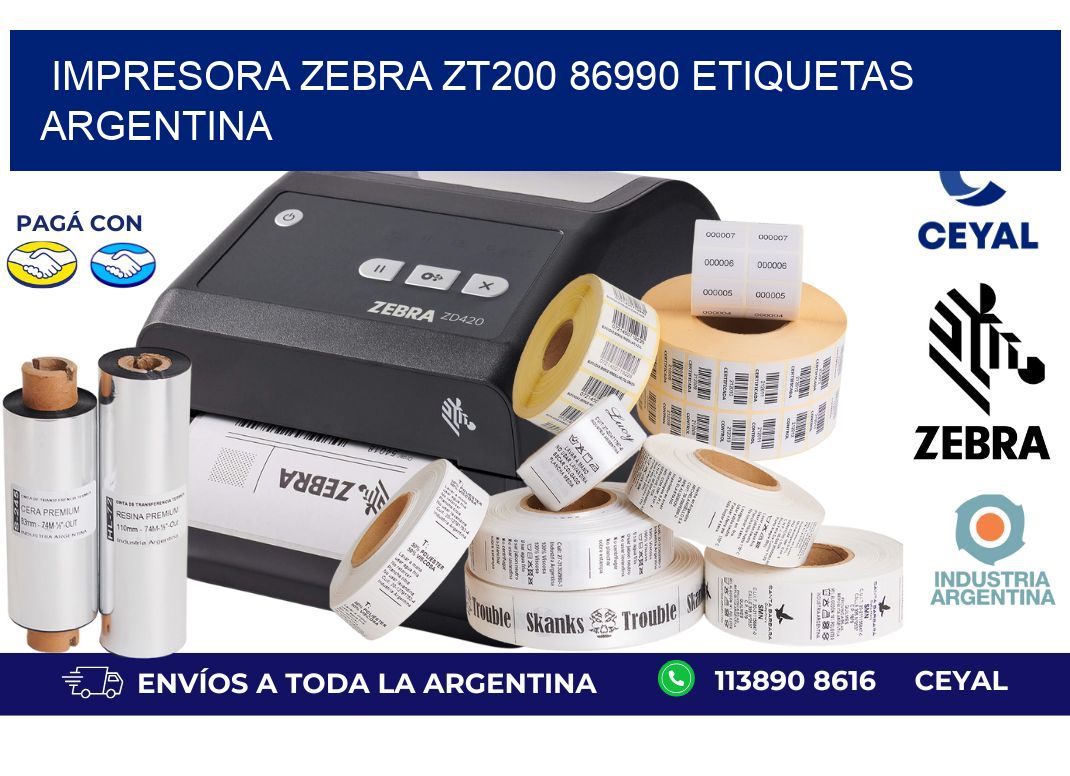 Impresora zebra zt200 86990 etiquetas argentina