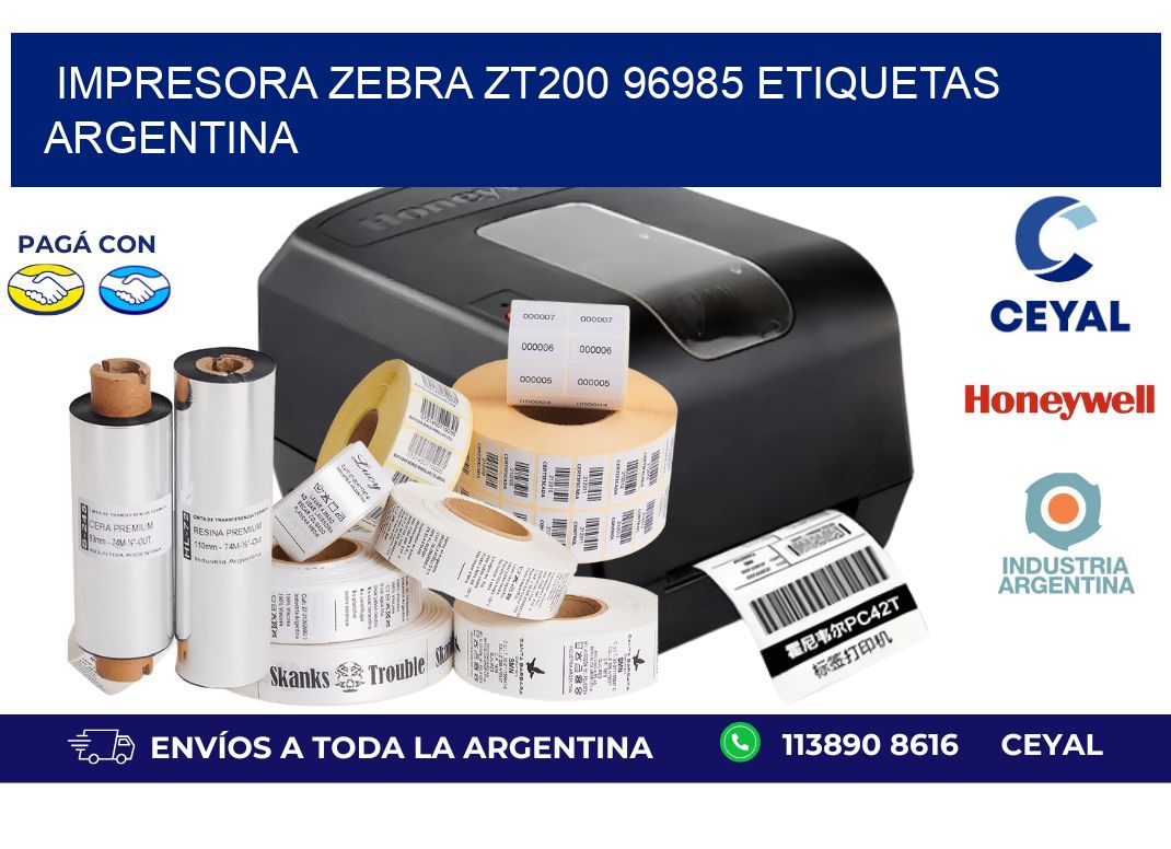 Impresora zebra zt200 96985 etiquetas argentina
