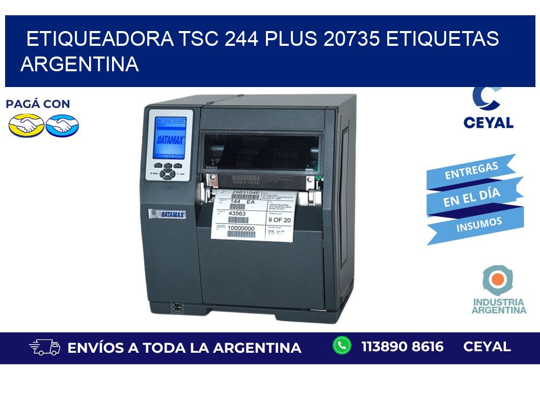 etiqueadora tsc 244 plus 20735 etiquetas argentina