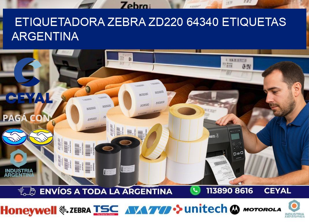 etiquetadora zebra zd220 64340 etiquetas argentina