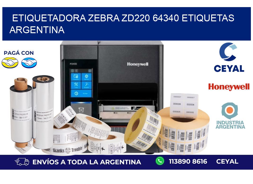 etiquetadora zebra zd220 64340 etiquetas argentina