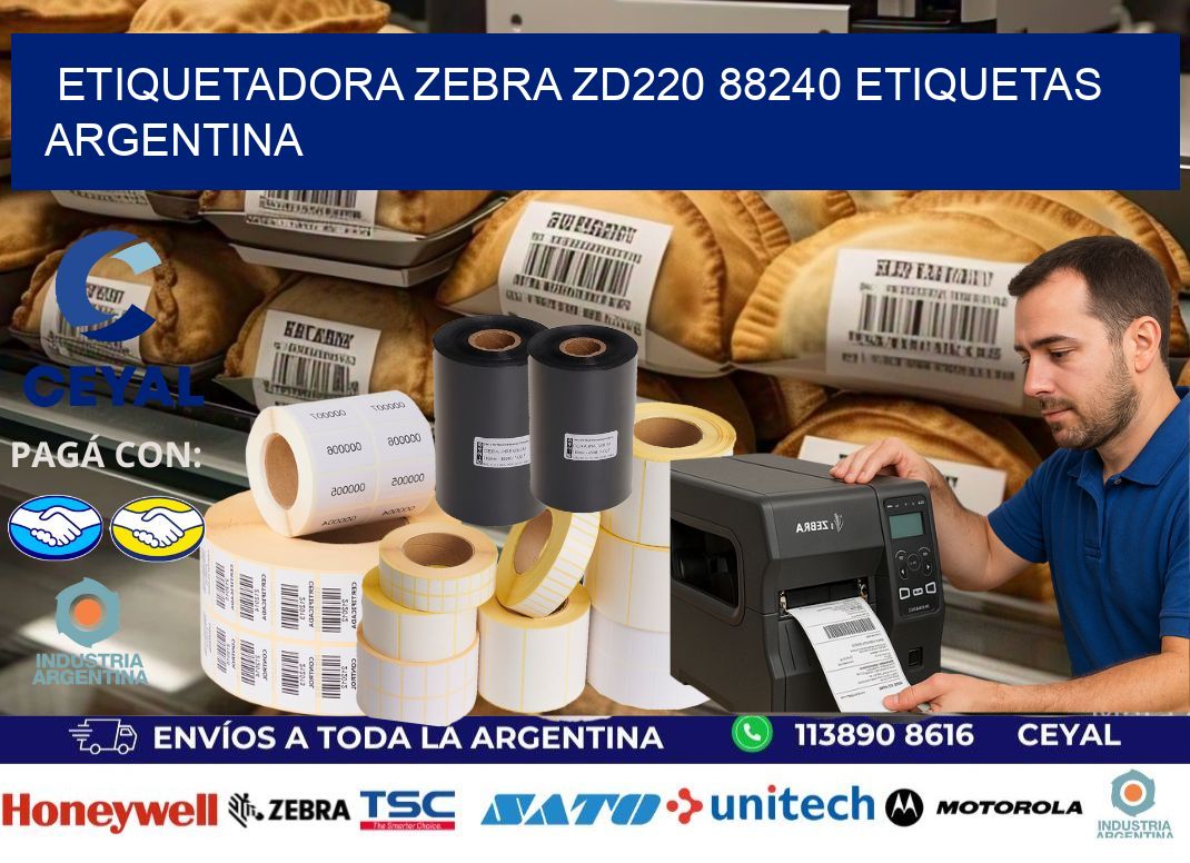 etiquetadora zebra zd220 88240 etiquetas argentina