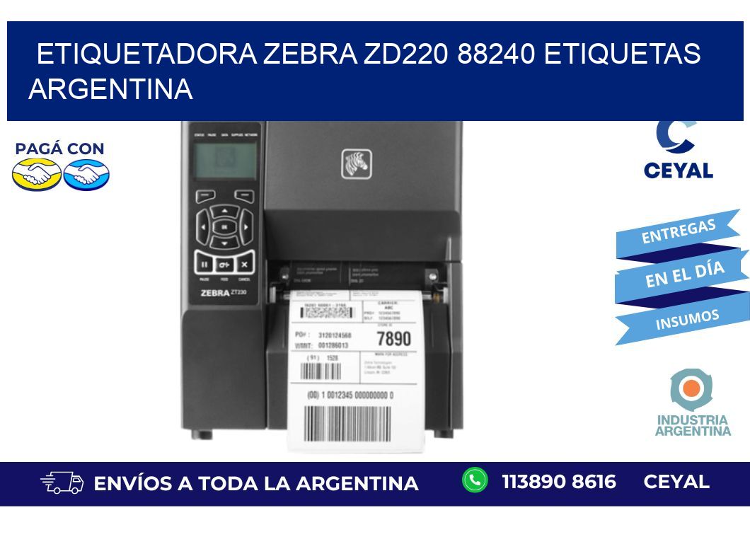 etiquetadora zebra zd220 88240 etiquetas argentina