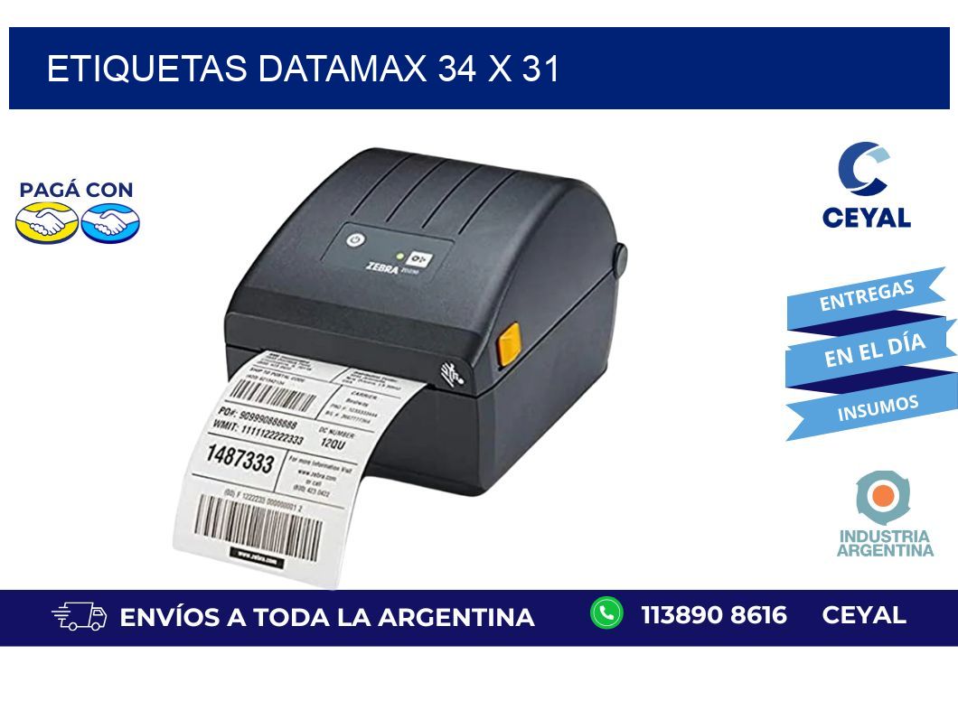 etiquetas datamax 34 x 31