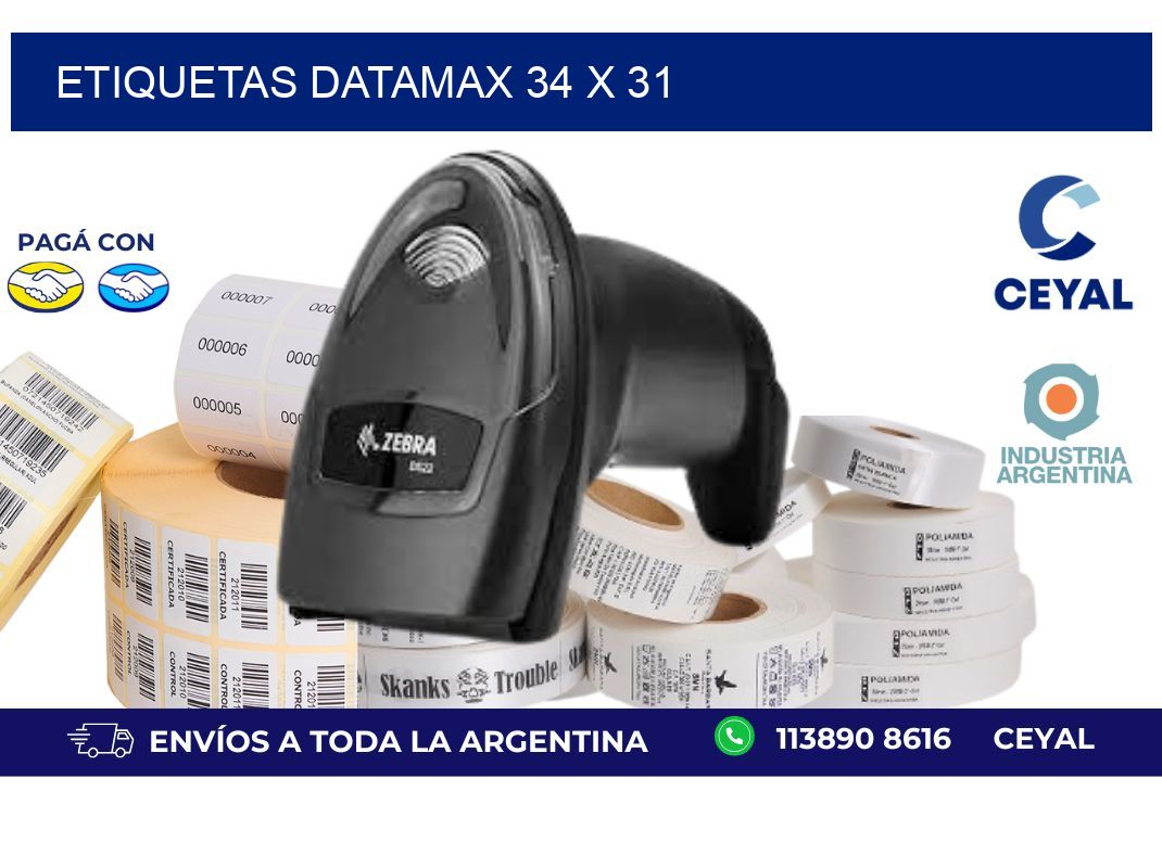 etiquetas datamax 34 x 31