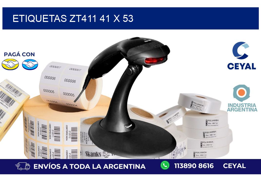 etiquetas zt411 41 x 53