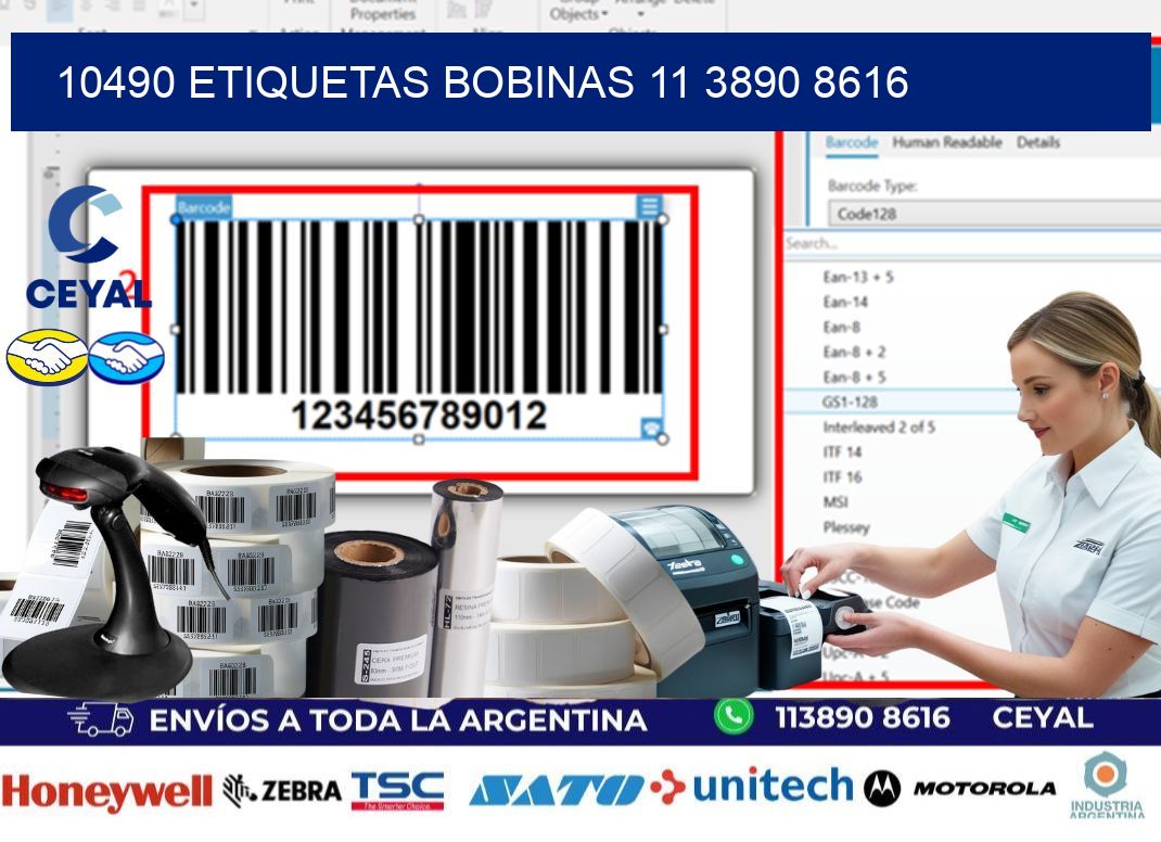 10490 ETIQUETAS BOBINAS 11 3890 8616