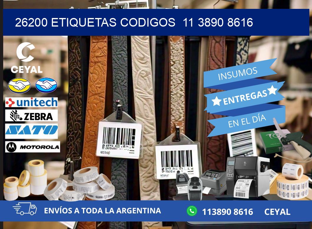 26200 ETIQUETAS CODIGOS  11 3890 8616