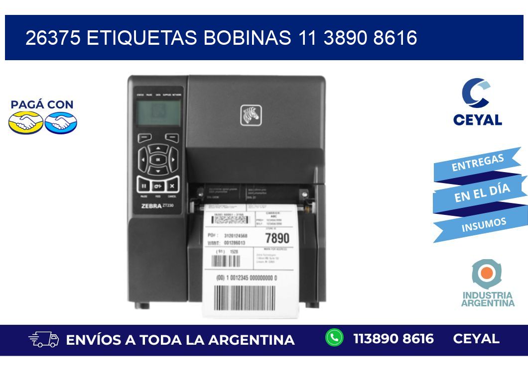 26375 ETIQUETAS BOBINAS 11 3890 8616