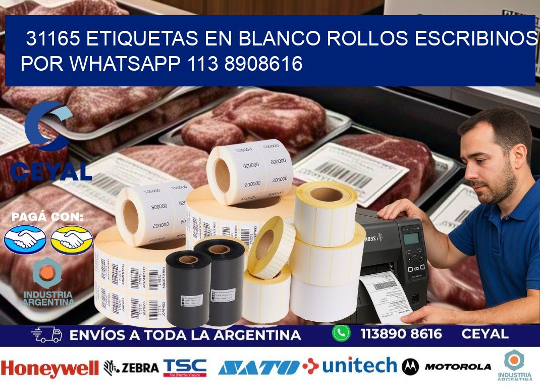 31165 ETIQUETAS EN BLANCO ROLLOS ESCRIBINOS POR WHATSAPP 113 8908616