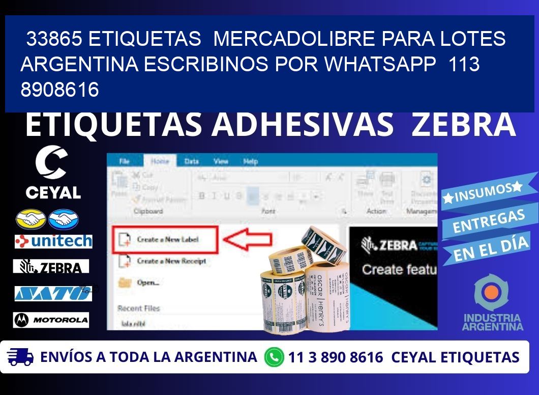 33865 ETIQUETAS  MERCADOLIBRE PARA LOTES ARGENTINA ESCRIBINOS POR WHATSAPP  113 8908616