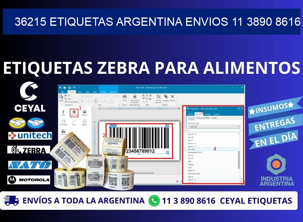 36215 ETIQUETAS ARGENTINA ENVIOS 11 3890 8616
