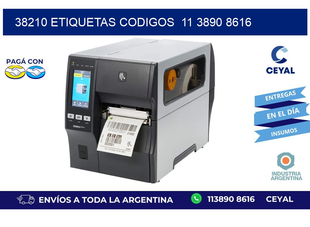 38210 ETIQUETAS CODIGOS  11 3890 8616