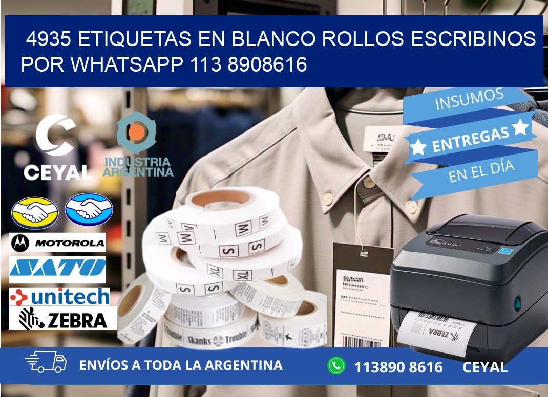 4935 ETIQUETAS EN BLANCO ROLLOS ESCRIBINOS POR WHATSAPP 113 8908616