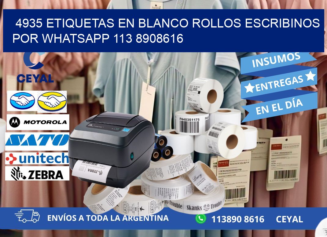 4935 ETIQUETAS EN BLANCO ROLLOS ESCRIBINOS POR WHATSAPP 113 8908616