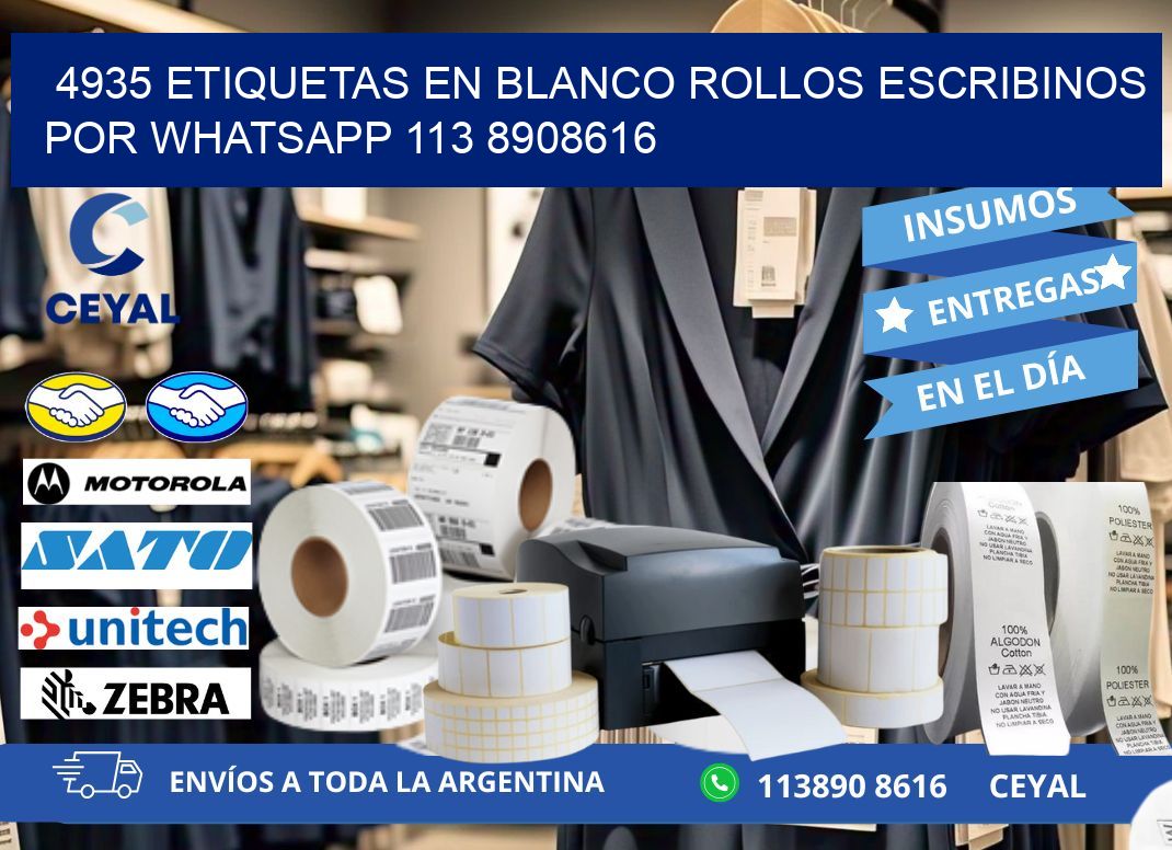 4935 ETIQUETAS EN BLANCO ROLLOS ESCRIBINOS POR WHATSAPP 113 8908616