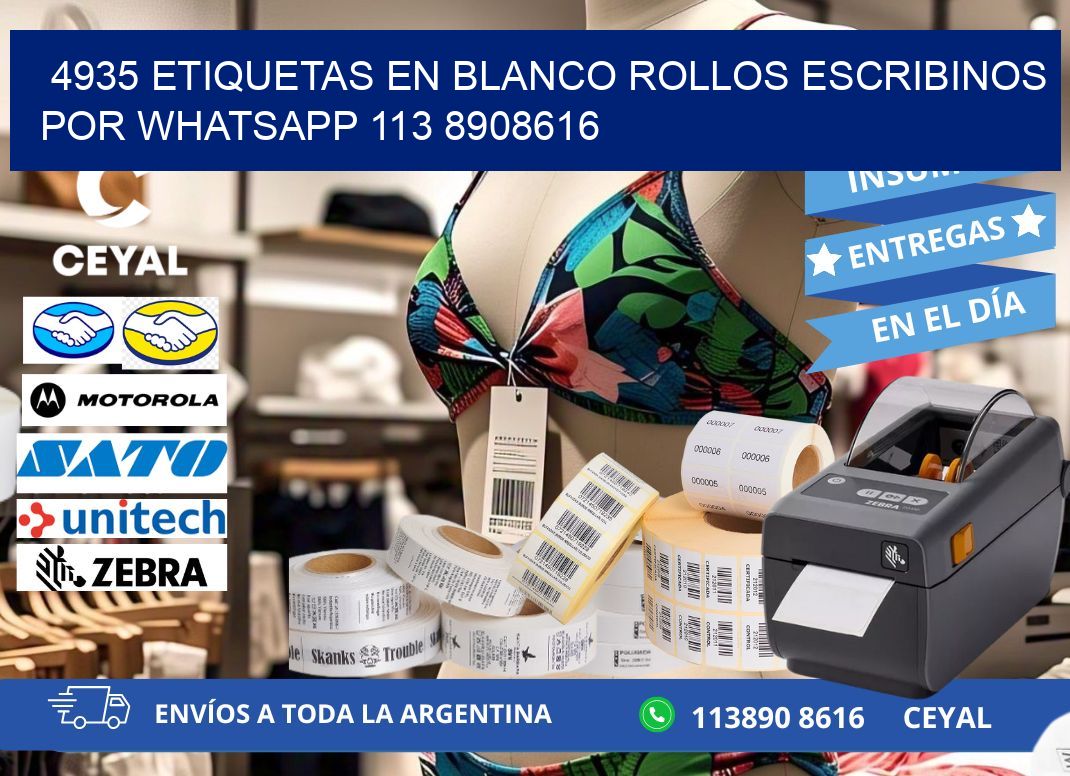 4935 ETIQUETAS EN BLANCO ROLLOS ESCRIBINOS POR WHATSAPP 113 8908616