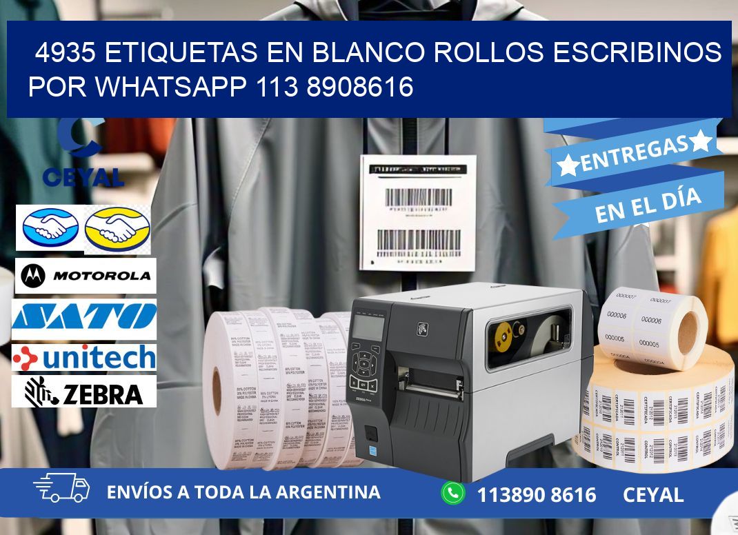 4935 ETIQUETAS EN BLANCO ROLLOS ESCRIBINOS POR WHATSAPP 113 8908616