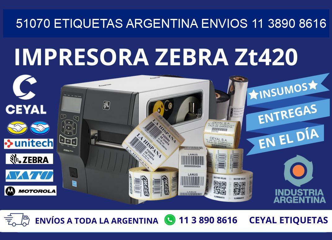51070 ETIQUETAS ARGENTINA ENVIOS 11 3890 8616