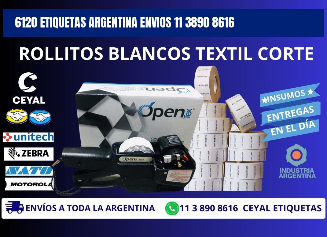 6120 ETIQUETAS ARGENTINA ENVIOS 11 3890 8616