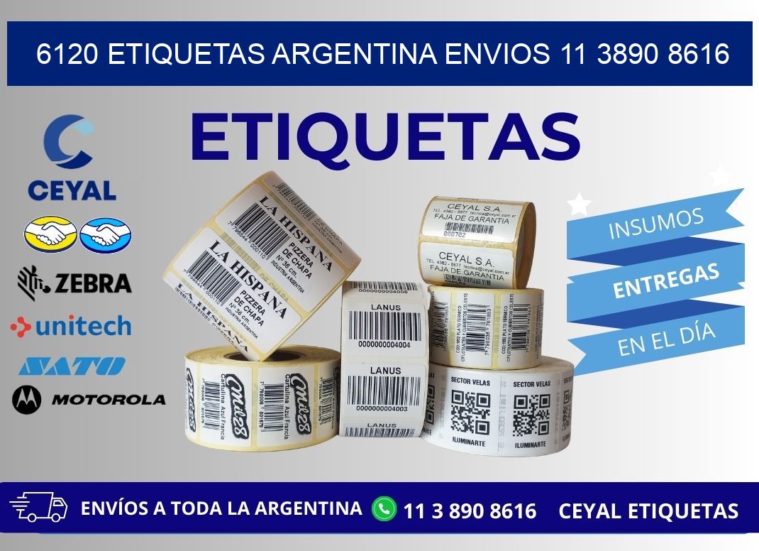 6120 ETIQUETAS ARGENTINA ENVIOS 11 3890 8616
