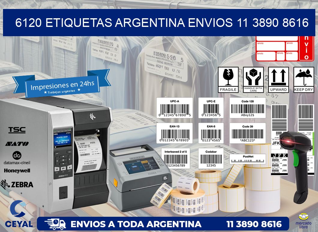 6120 ETIQUETAS ARGENTINA ENVIOS 11 3890 8616