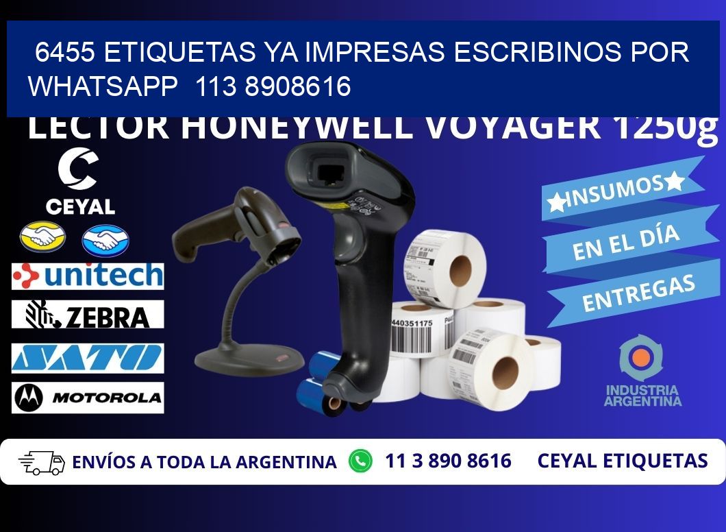 6455 ETIQUETAS YA IMPRESAS ESCRIBINOS POR WHATSAPP  113 8908616