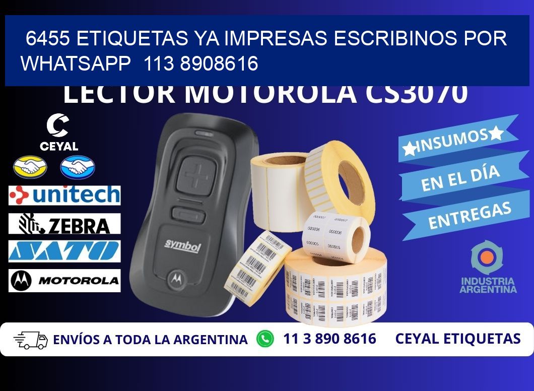 6455 ETIQUETAS YA IMPRESAS ESCRIBINOS POR WHATSAPP  113 8908616