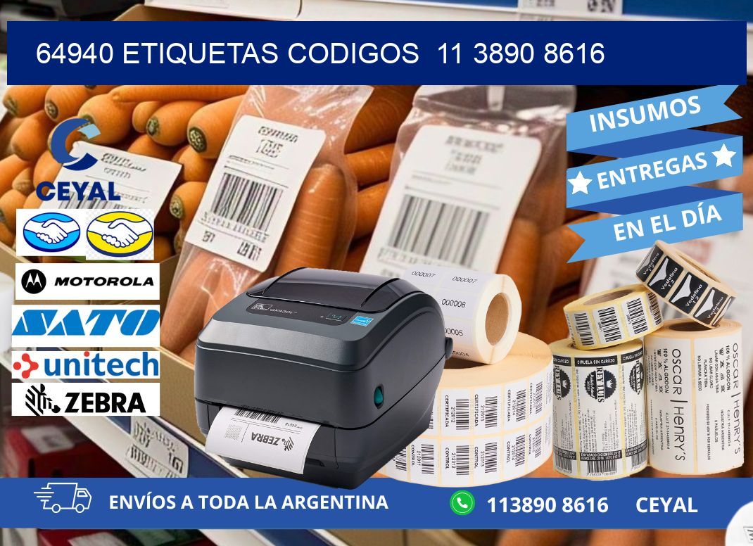 64940 ETIQUETAS CODIGOS  11 3890 8616