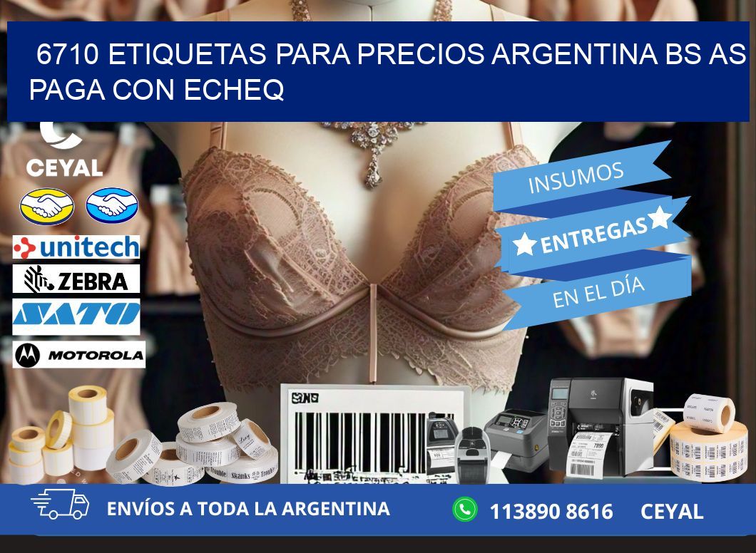 6710 ETIQUETAS PARA PRECIOS ARGENTINA BS AS PAGA CON ECHEQ