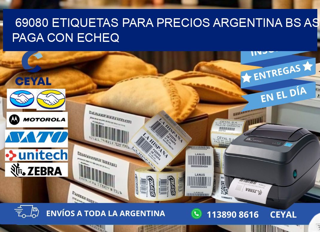 69080 ETIQUETAS PARA PRECIOS ARGENTINA BS AS PAGA CON ECHEQ