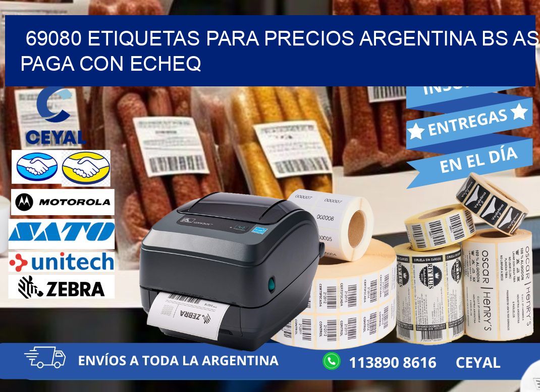 69080 ETIQUETAS PARA PRECIOS ARGENTINA BS AS PAGA CON ECHEQ