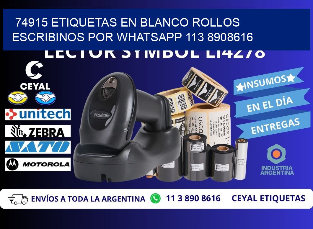 74915 ETIQUETAS EN BLANCO ROLLOS ESCRIBINOS POR WHATSAPP 113 8908616