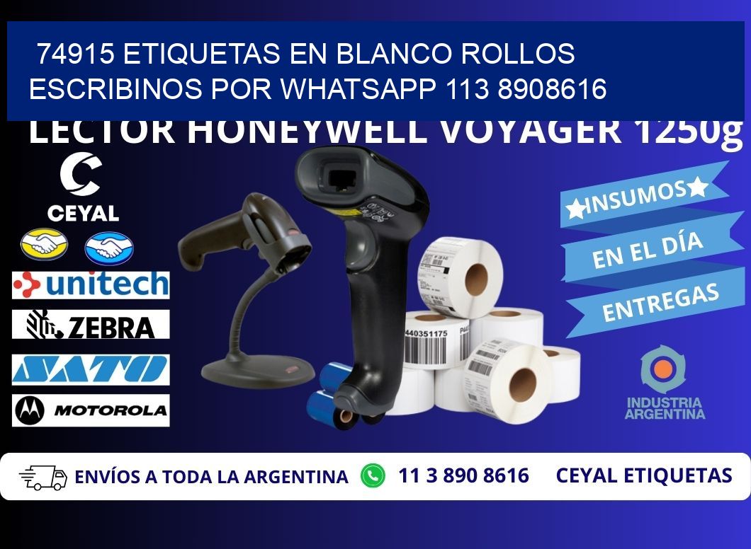74915 ETIQUETAS EN BLANCO ROLLOS ESCRIBINOS POR WHATSAPP 113 8908616
