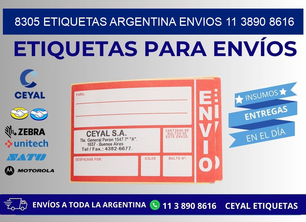 8305 ETIQUETAS ARGENTINA ENVIOS 11 3890 8616