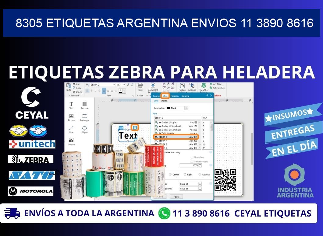 8305 ETIQUETAS ARGENTINA ENVIOS 11 3890 8616