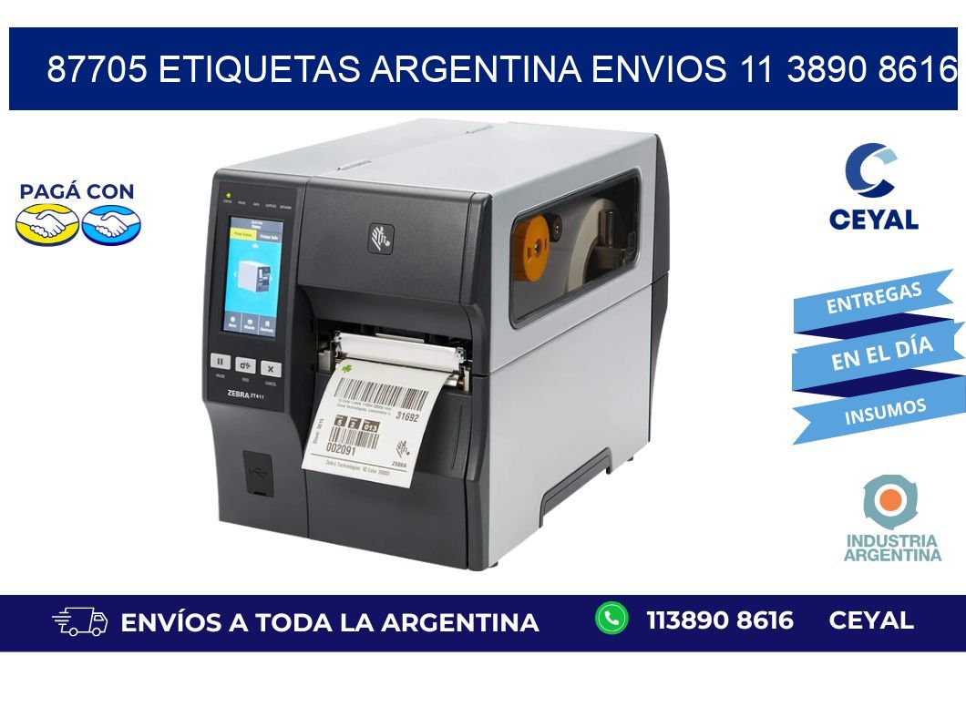 87705 ETIQUETAS ARGENTINA ENVIOS 11 3890 8616