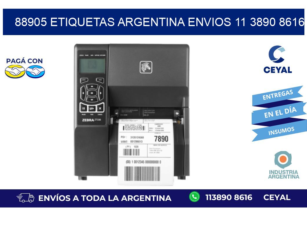 88905 ETIQUETAS ARGENTINA ENVIOS 11 3890 8616