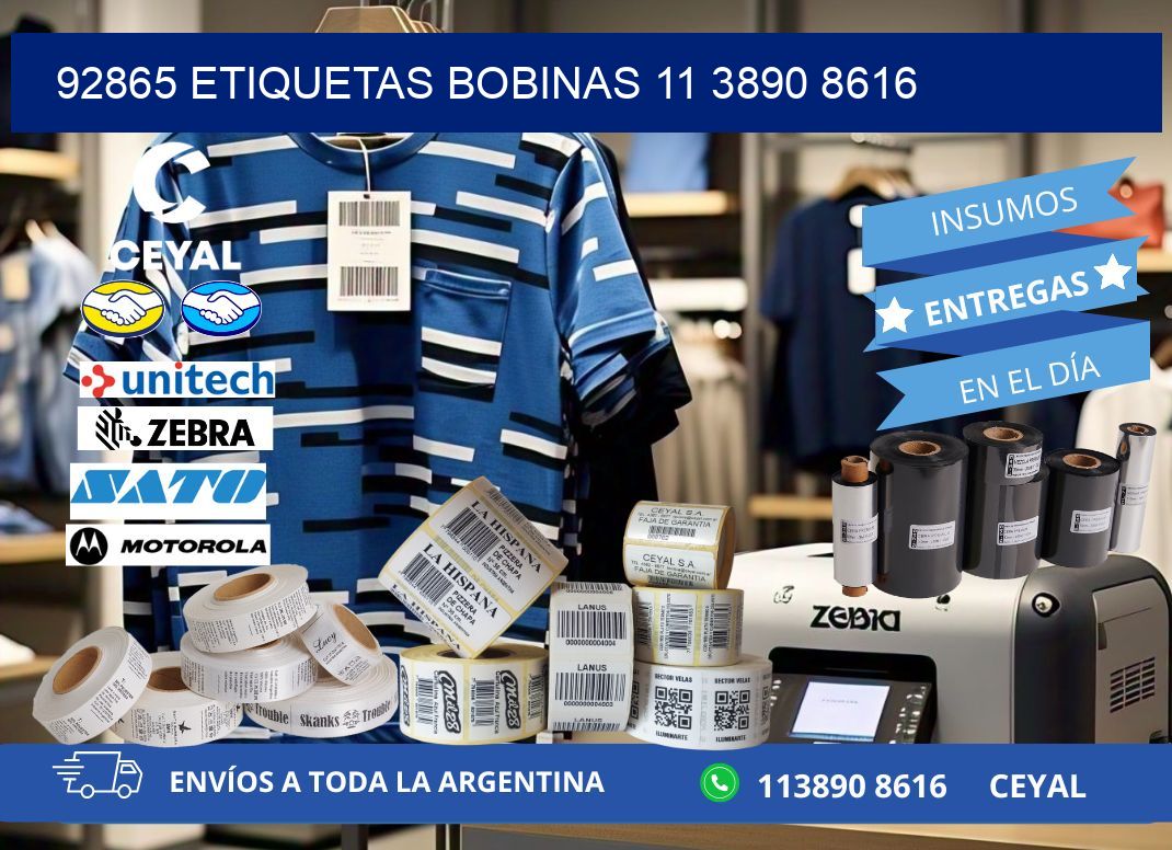 92865 ETIQUETAS BOBINAS 11 3890 8616