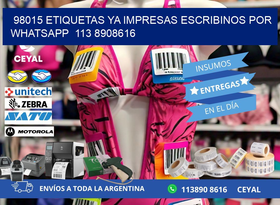98015 ETIQUETAS YA IMPRESAS ESCRIBINOS POR WHATSAPP  113 8908616