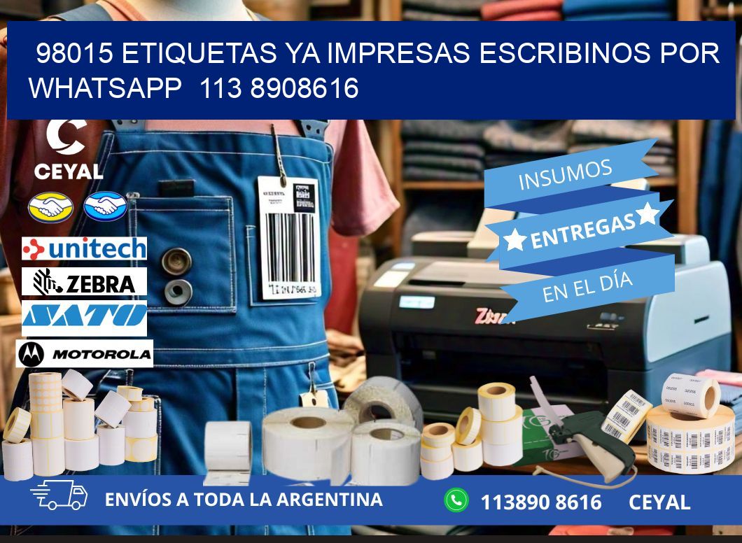 98015 ETIQUETAS YA IMPRESAS ESCRIBINOS POR WHATSAPP  113 8908616