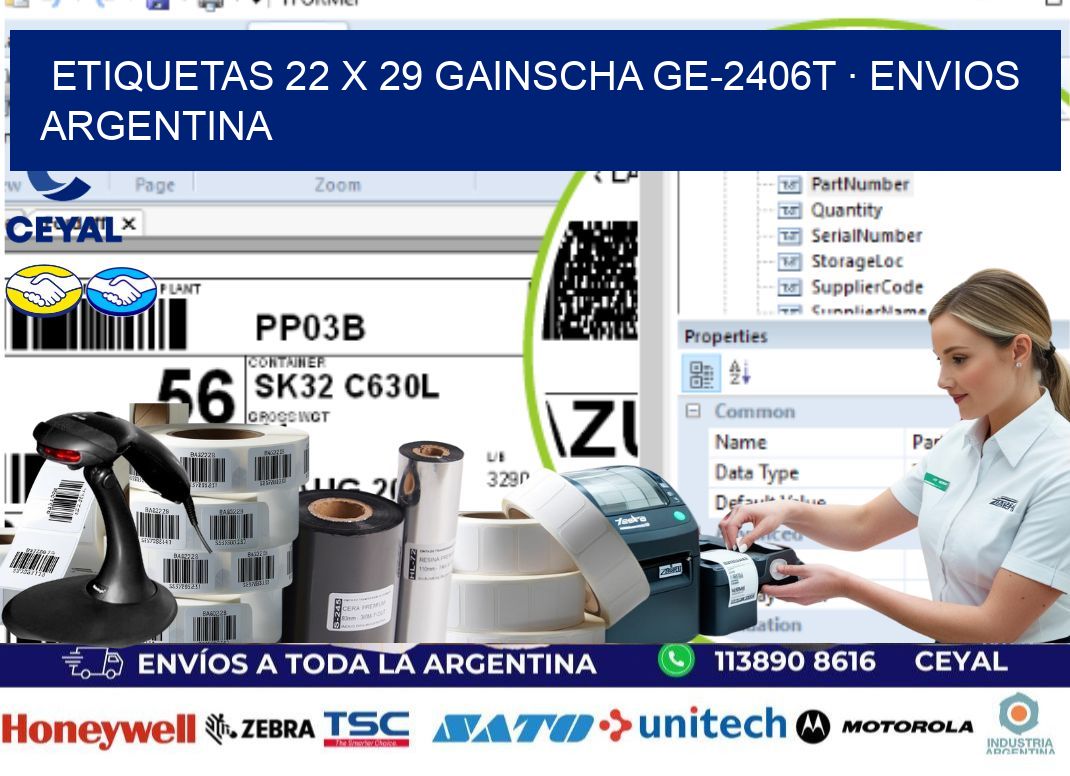 ETIQUETAS 22 x 29 GAINSCHA GE-2406T · ENVIOS ARGENTINA