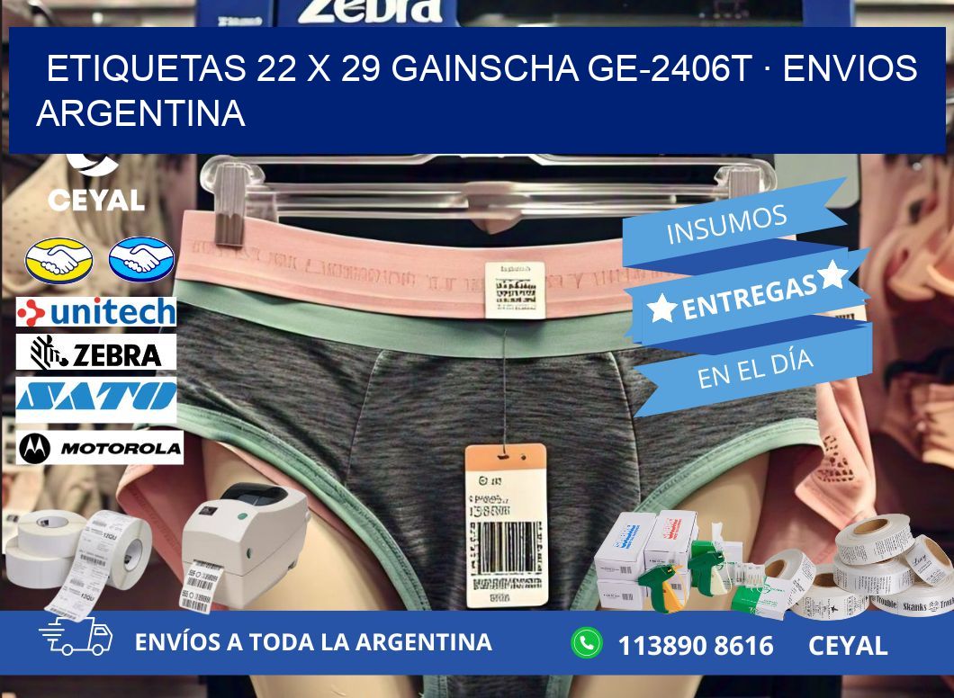 ETIQUETAS 22 x 29 GAINSCHA GE-2406T · ENVIOS ARGENTINA