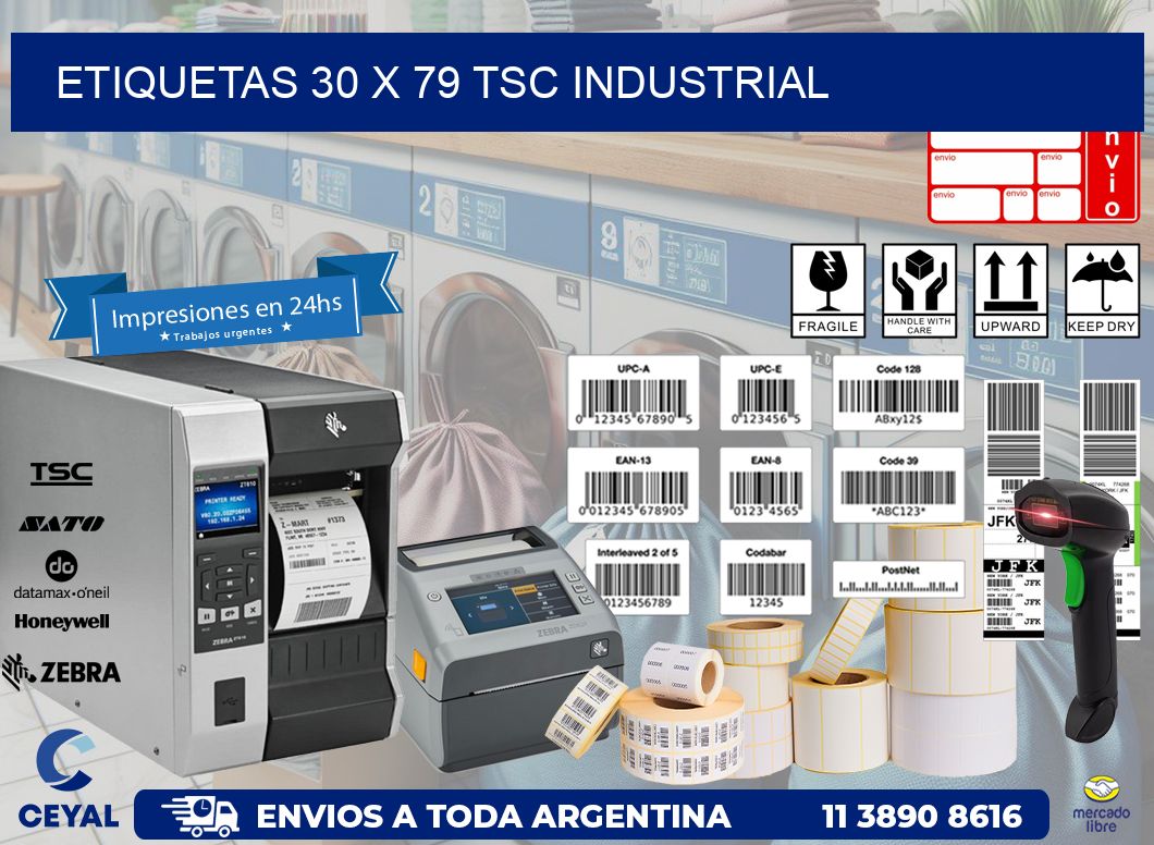 ETIQUETAS 30 x 79 TSC INDUSTRIAL