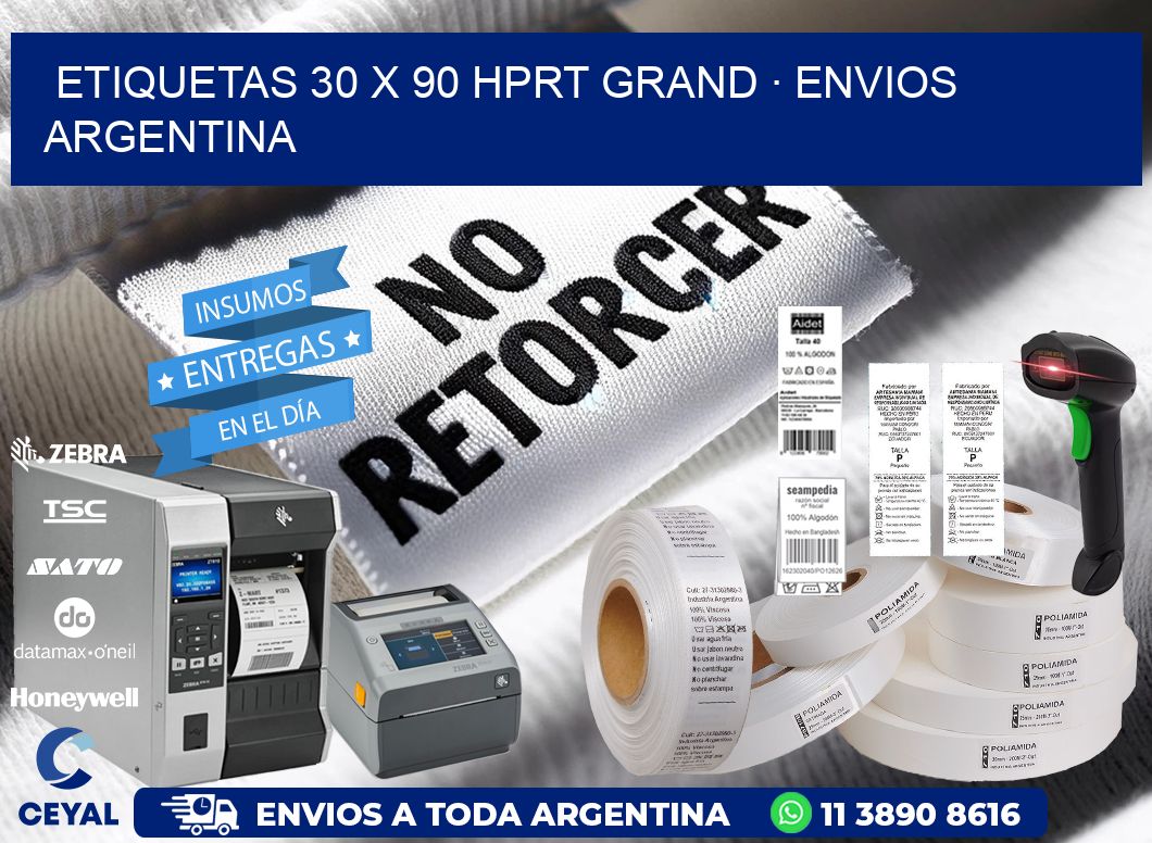 ETIQUETAS 30 x 90 HPRT GRAND · ENVIOS ARGENTINA