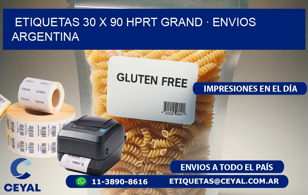 ETIQUETAS 30 x 90 HPRT GRAND · ENVIOS ARGENTINA